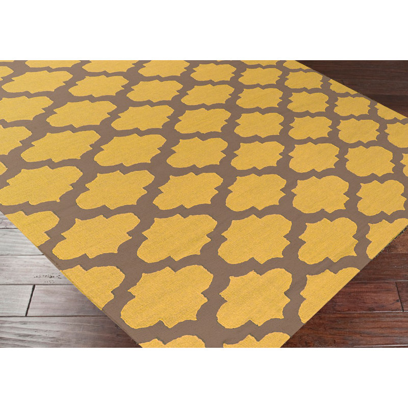 Wool Geometric Indoor Rug, 3'6" x 5'6"