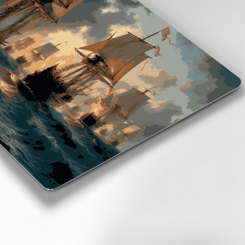 Art nautique gris, H 11 po x l 14 po