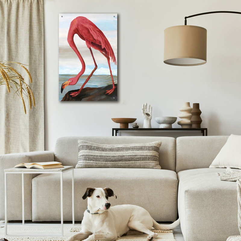  «Pink Flamingo» par Stellar Design Studio, art mural en verre acrylique, 24 po x 36 po, H 36 po x l 24 po