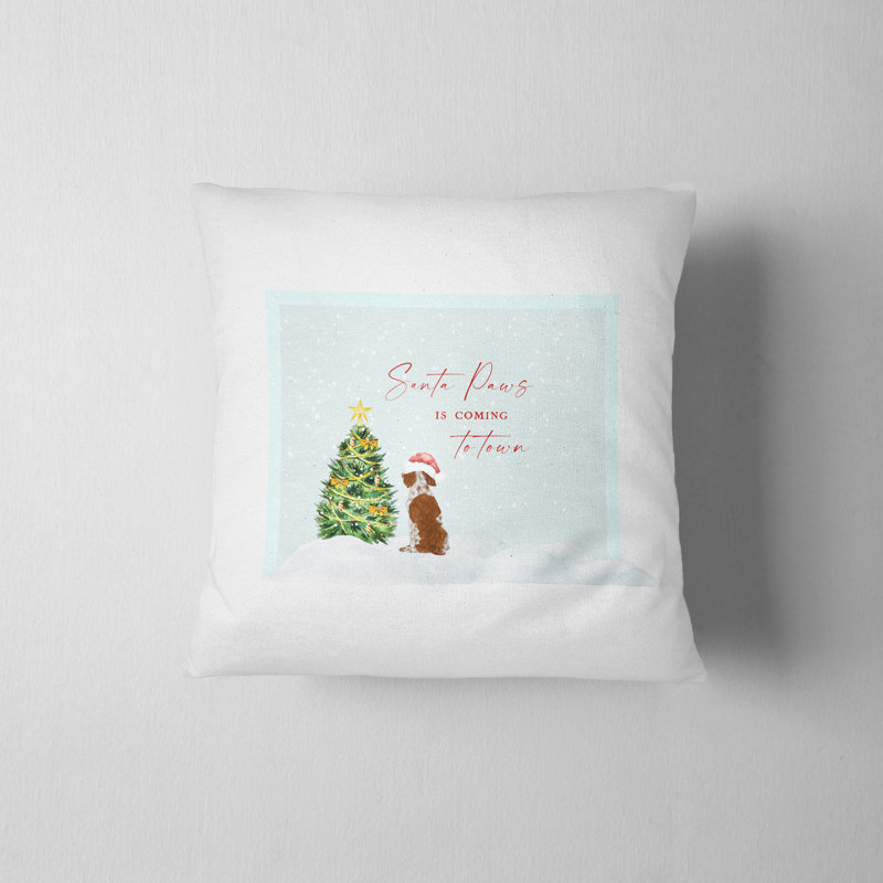 Housse de coussin Santa Paws, H 16 po x l 16 po