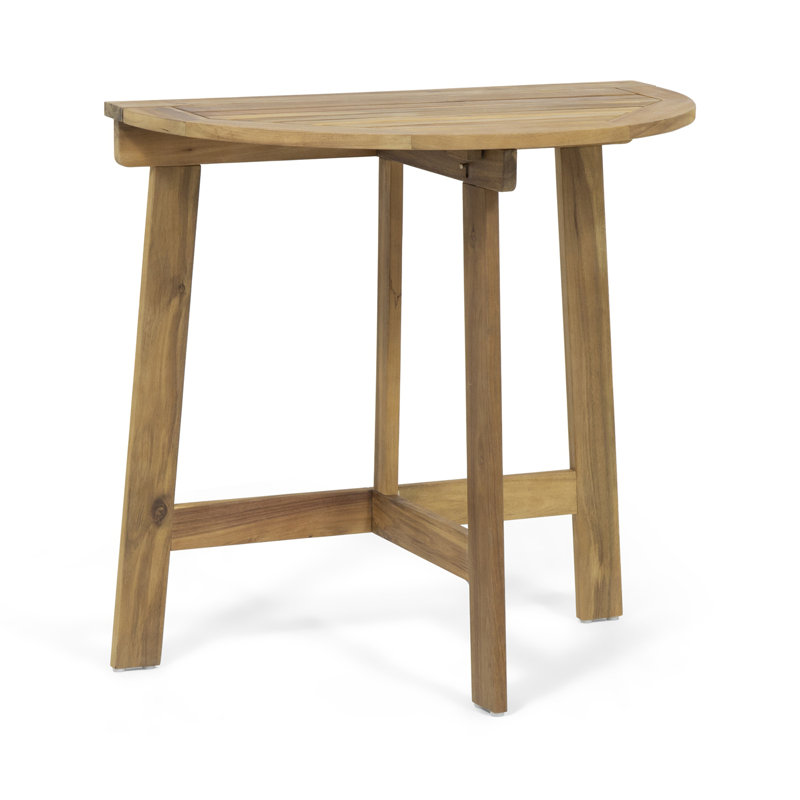 Outdoor Half-Round Folding Acacia Wood Bistro Table