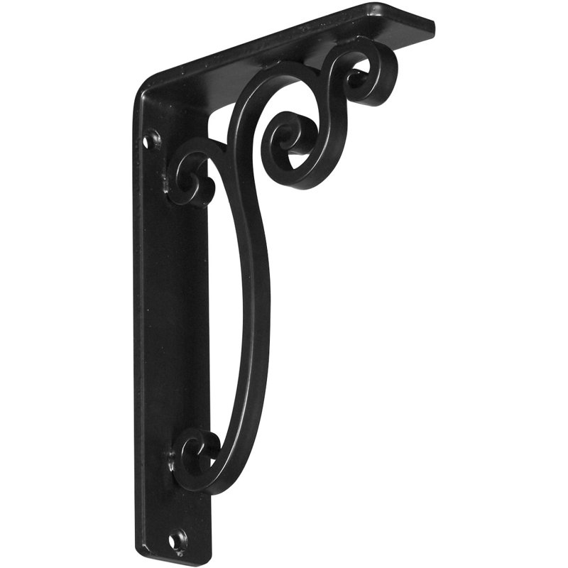 Support en fer forgé Avery, H 8 po x l 1,5 po x P 5,5 po, Noir