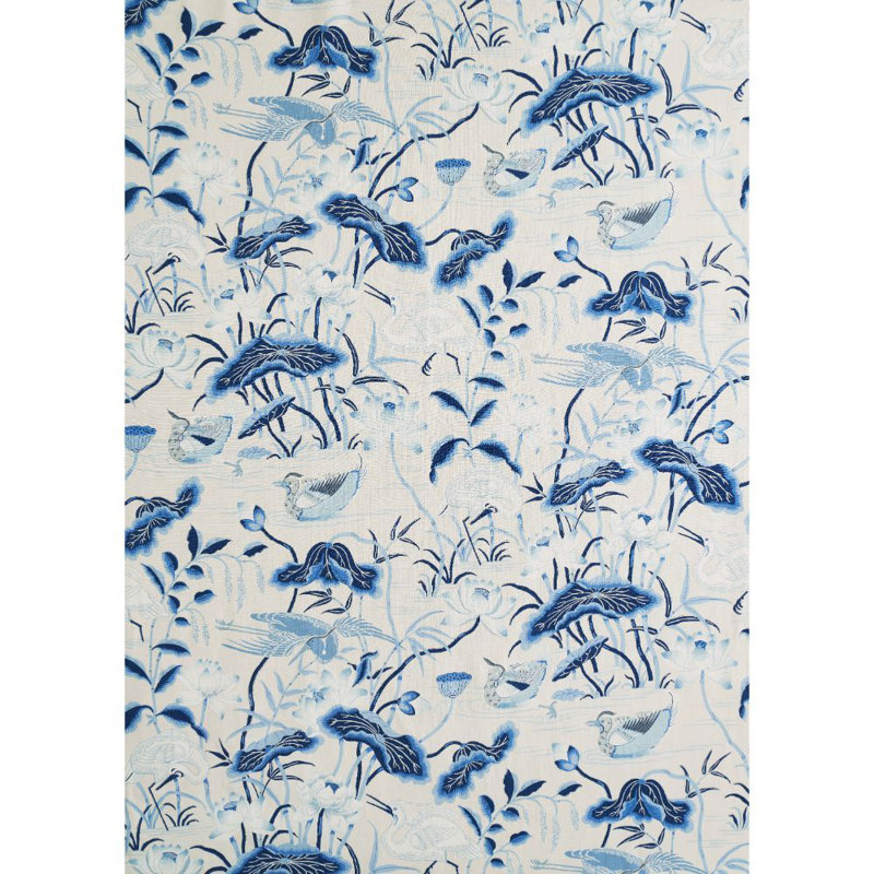 Lotus Garden Fabric, Porcelain