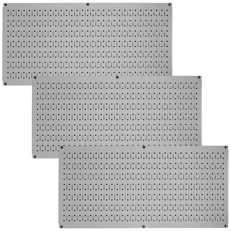 16'' H x 32'' W Metal Pegboard, Gray