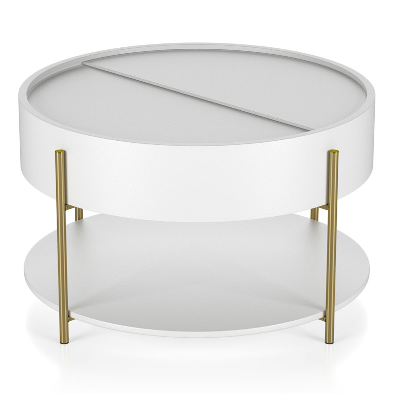 32.28" Width Coffee Table With Hidden Storage