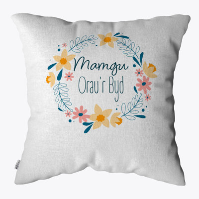 Floral White Square Throw Pillow Cover