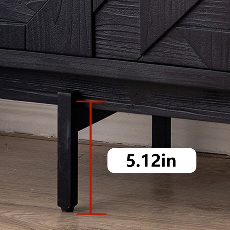Meuble télé de luxe noir clair, 62.99"