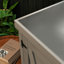 Banc de rempotage avec armoire de rangement et plateau de table en métal pour patio extérieur