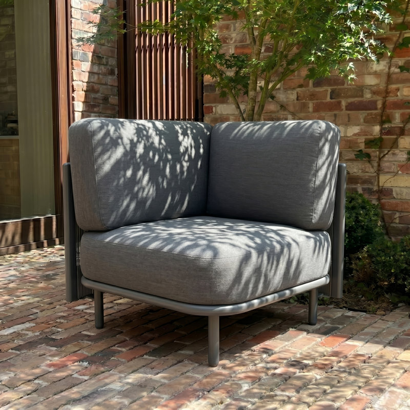 Canapé d'angle modulaire à assise profonde avec canapé confortable en corde tissée Campanella, Gris