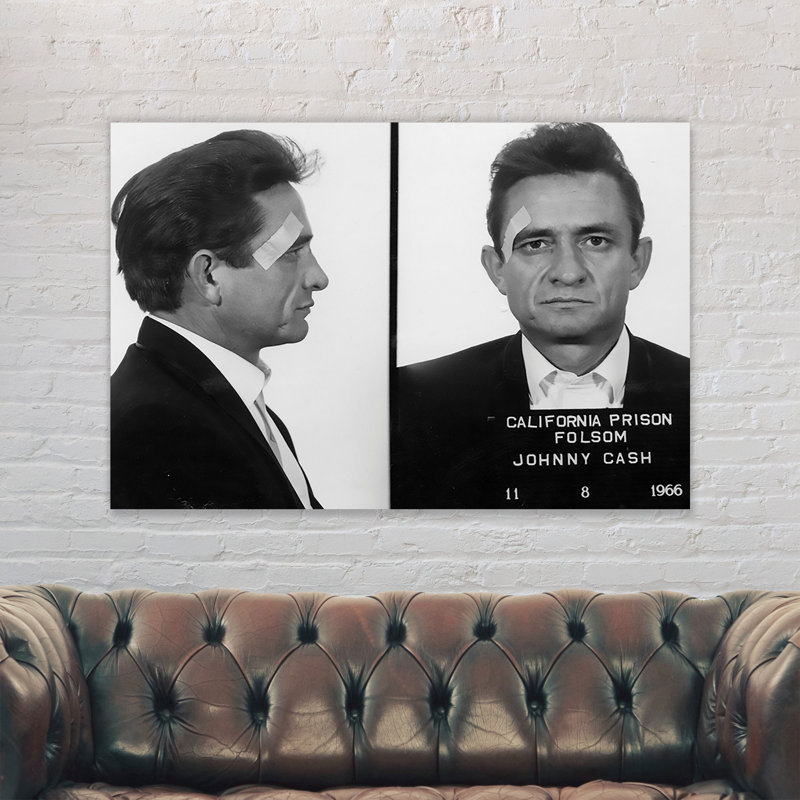 Johnny Cash Police Mugshot California Prison Folsom - Wrapped Canvas Print, 31cm H x 41cm W x 4cm D