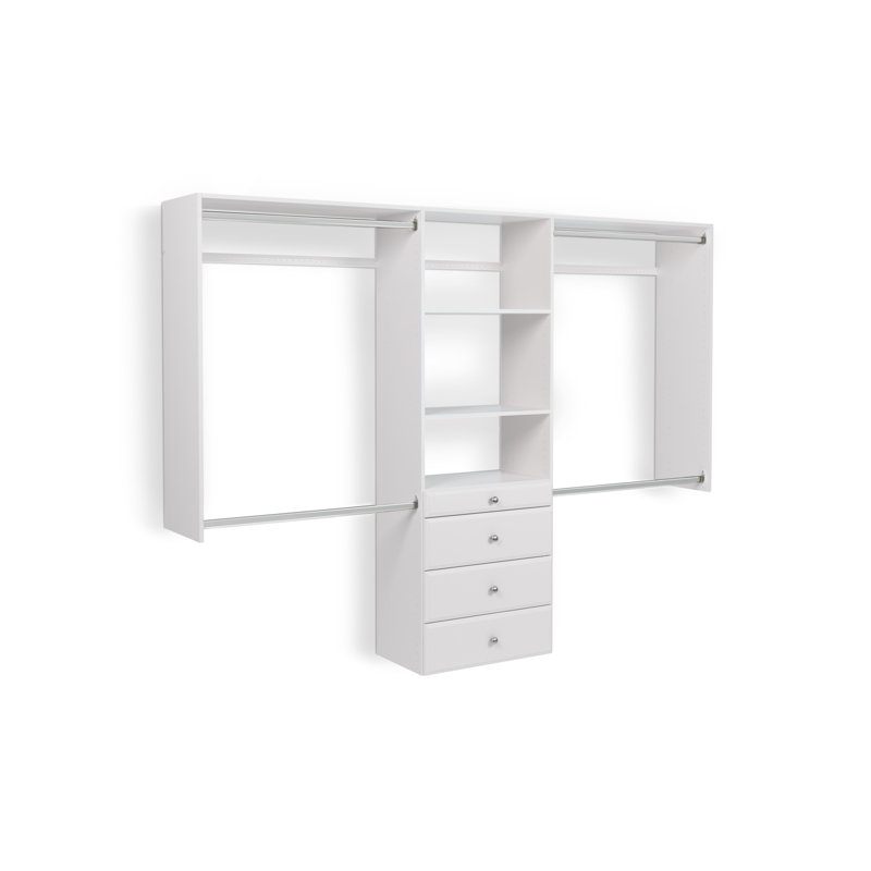 Grid 48 - 96'' Closet System (Can Be Cut to Fit), White