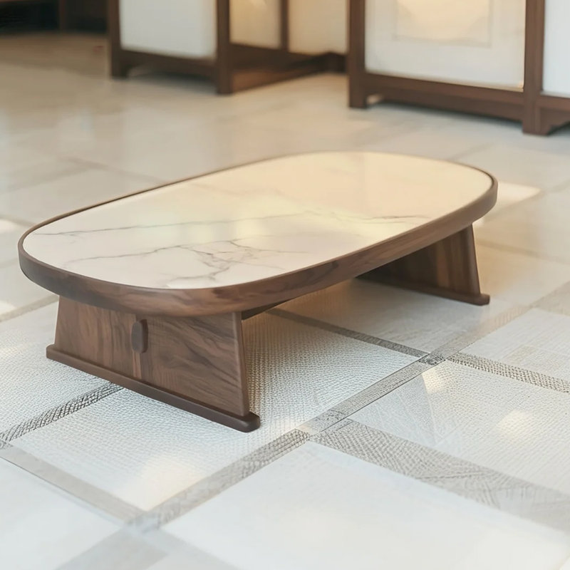 Chinese Walnut Rock Panel Coffee Table