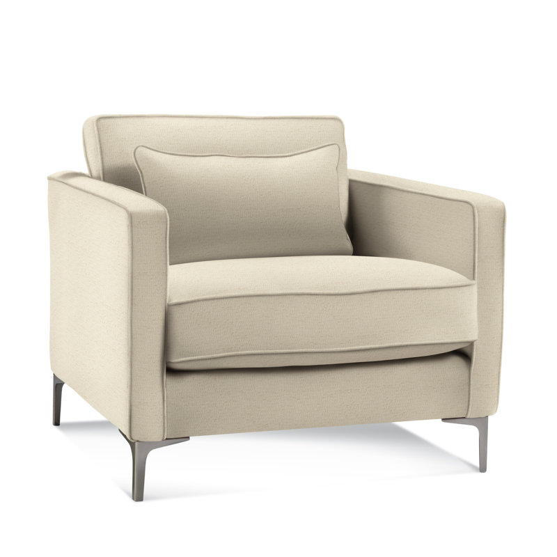 Fauteuil rembourré, Sunbrella beige à fines rayures; 6205-74