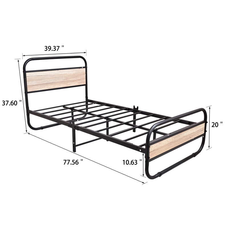 Minoqua Slat Bed, Twin, Oak
