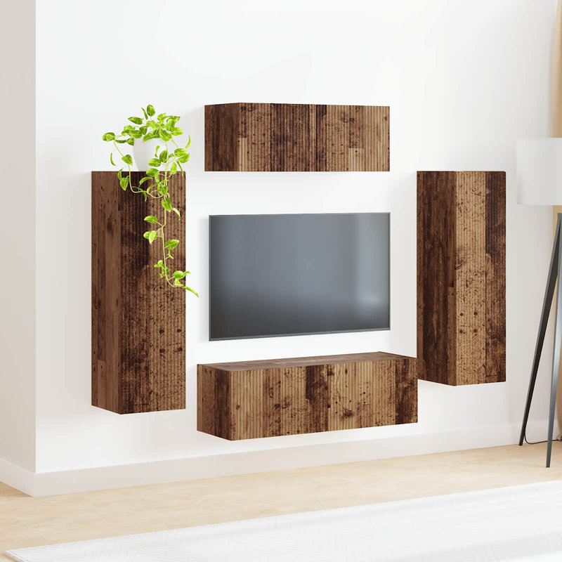 Unfinished Entertainment Centre for TVs up to 77", Smoked Oak