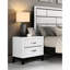 Table de chevet blanche moderne avec 2 sections de tiroir - Mobilier de finition