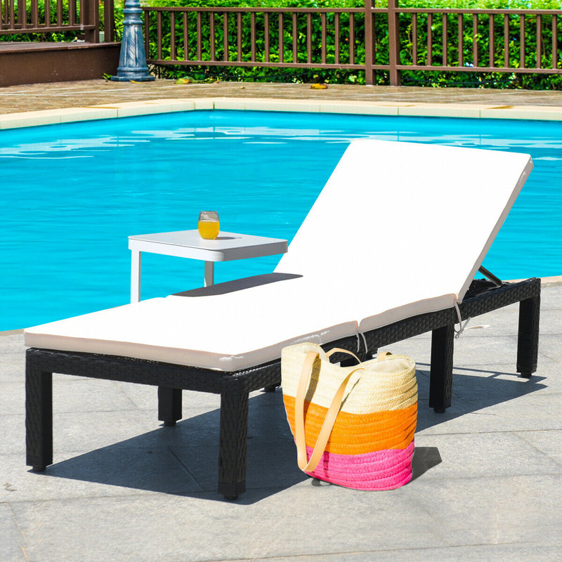 Chaise de patio inclinable avec coussins Abbie-May