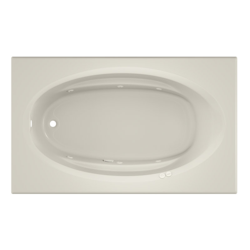 Signature® 72" x 42" Drop In Whirlpool Bathtub, White, Left, No