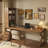 Nut-brown Rectangular Solid Wood with 3 drawers desk-1156595088-1156595094
