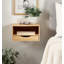 Adeana Poplar Solid Wood Floating Shelf with Drawer-1359820559