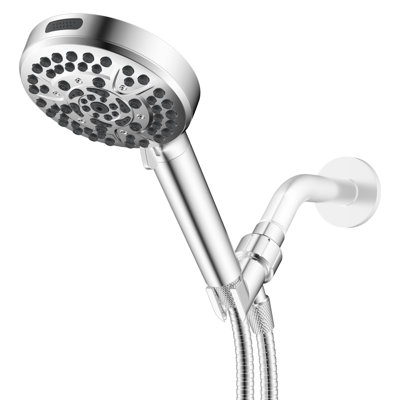 10-Spray High-Pressure Handheld Shower with 71" Stainless Steel Hose & Metal Holder, Chrome