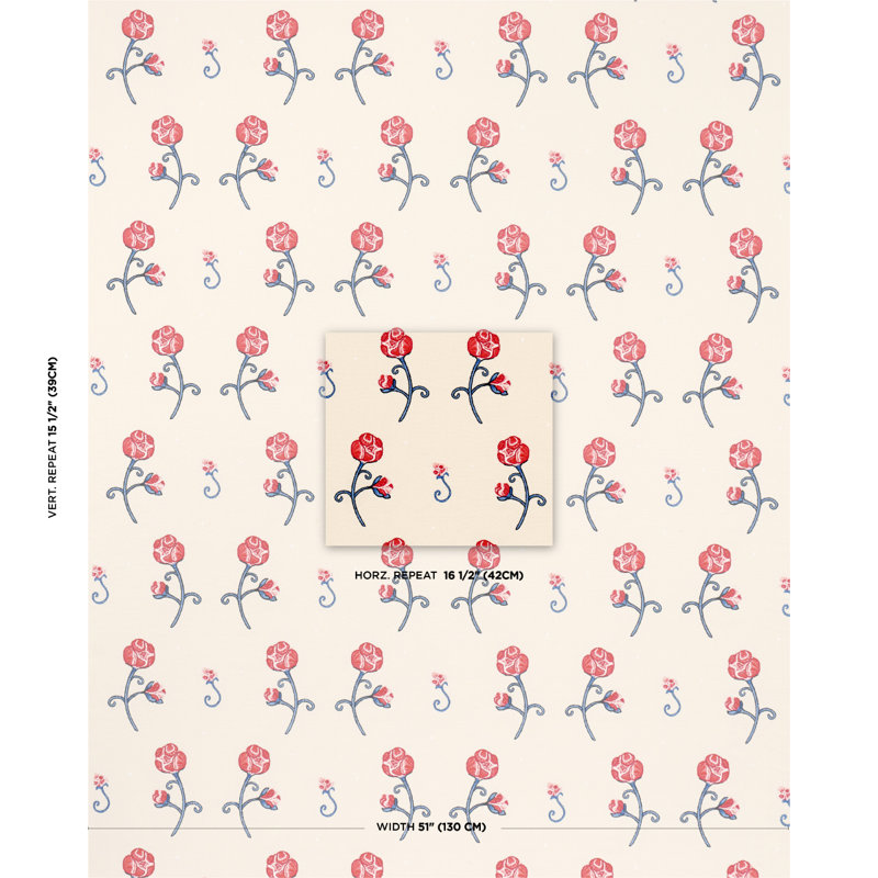 Schumacher X Backdrop Rhinestone Cowboy Embroidery Fabric, Poppy