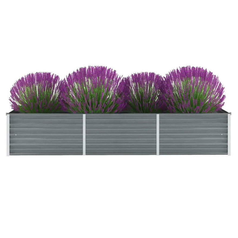Metal Planter Box, 45cm H x 240cm W x 80cm D, Grey
