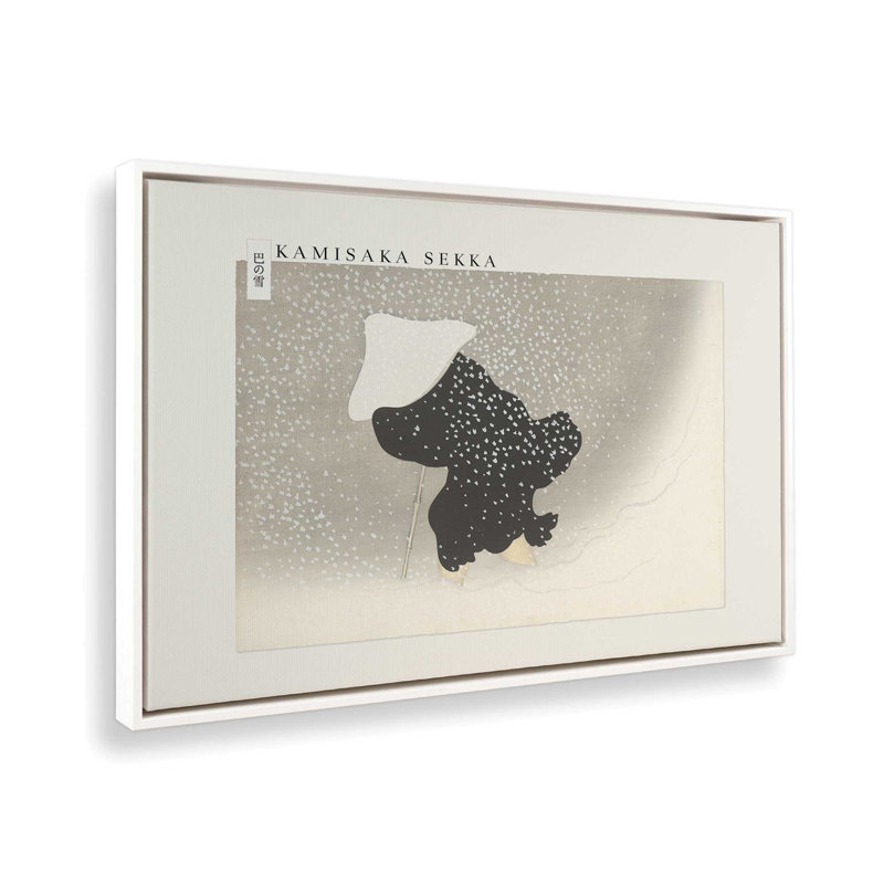 Neige à Tomoe par Kamisaka Sekka, H 21,75 po x l 31,75 po, Cadre flottant, Blanc opaque