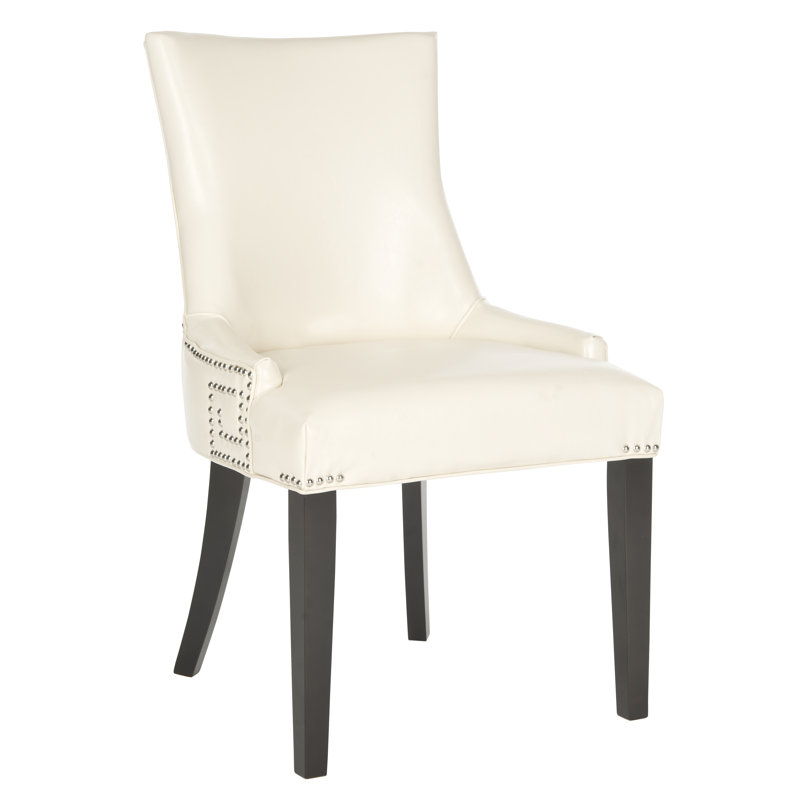 Chaise d'appoint rembourrée Aleshia en bleu clair, Crème matte