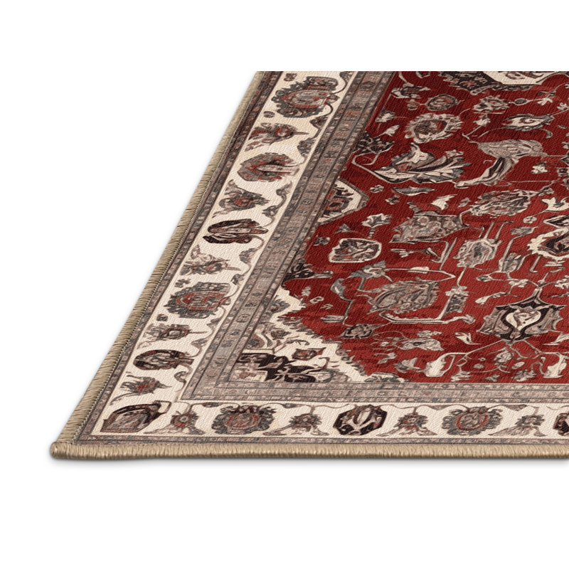 Tapis brun lavable à la machine, Carré 5 pi