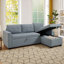 Canapé modulaire rembourré escamotable avec méridienne de rangement, canapé d'angle convertible-1856272957
