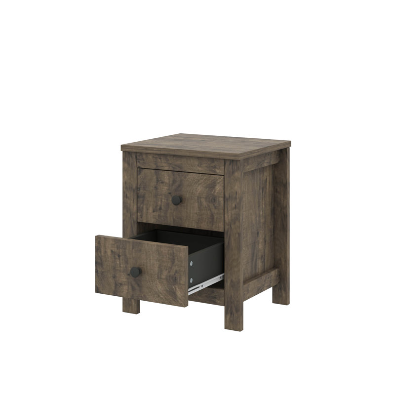 Ensemble de chambre à coucher 3 pièces, lit plateforme avec 2 lumières et 2 tables de chevet, Double