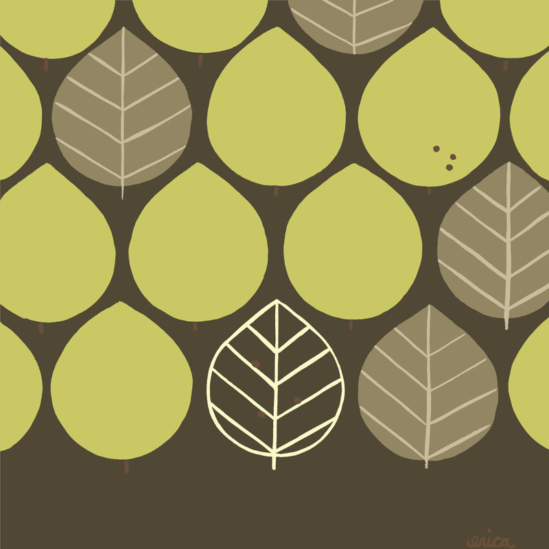 Forest Motif I by June Erica Vess - Wrapped Canvas Print, 30cm H x 30cm W