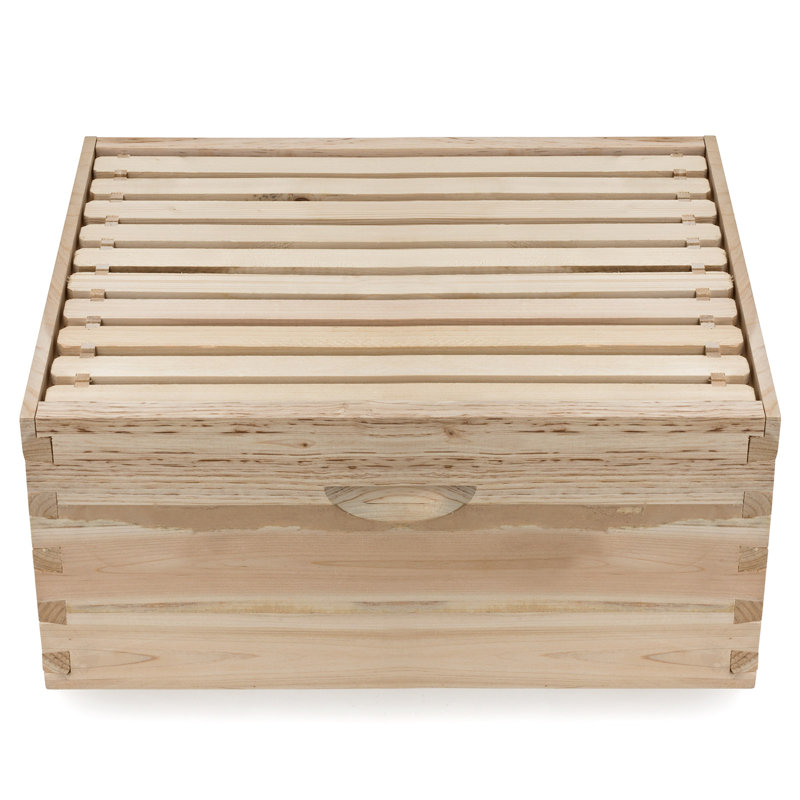 Natural Wood Langstroth Beehive Super Box with Frames