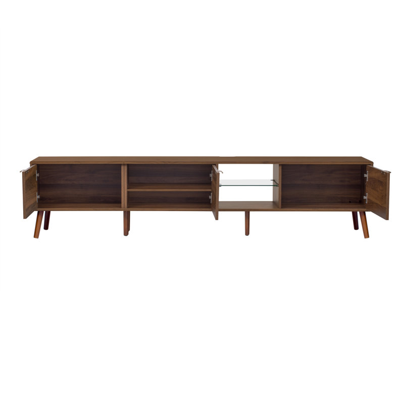 Meuble télé pour téléviseur de 75/80/85 po, console avec amplement de rangement pour le salon et la chambre à coucher, tablette ouverte