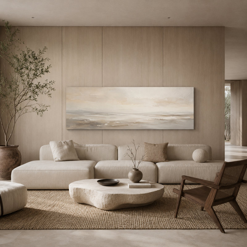 «Warm Neutral Tide Neutral», reproduction d'art sur toile tendue, L 60 po x H 20 po x P 1,5 po