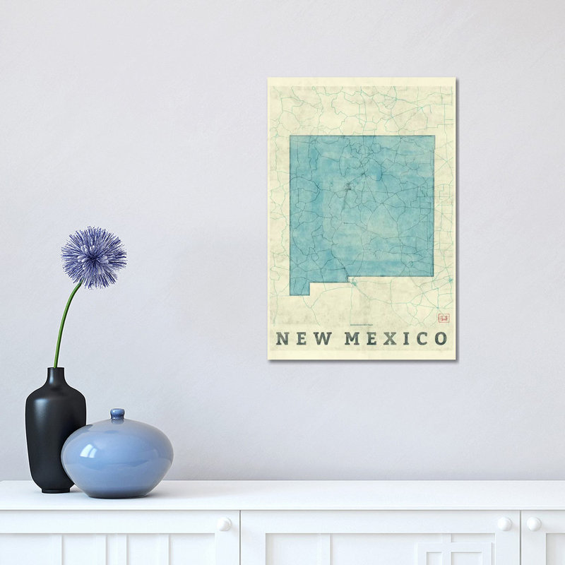 New Mexico Map by Hubert Roguski - Wrapped Canvas Print, 30.48 cm H x 45.72 cm W
