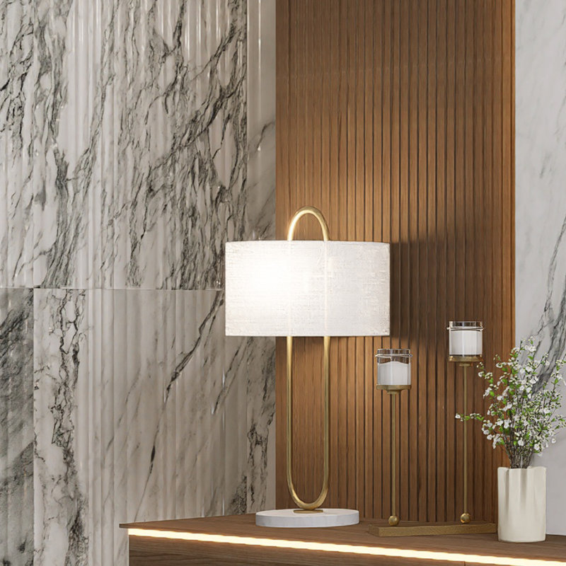Touche Pleated Deco 23-1/2 In. X 47-1/8 In. Porcelain Floor And Wall Tile