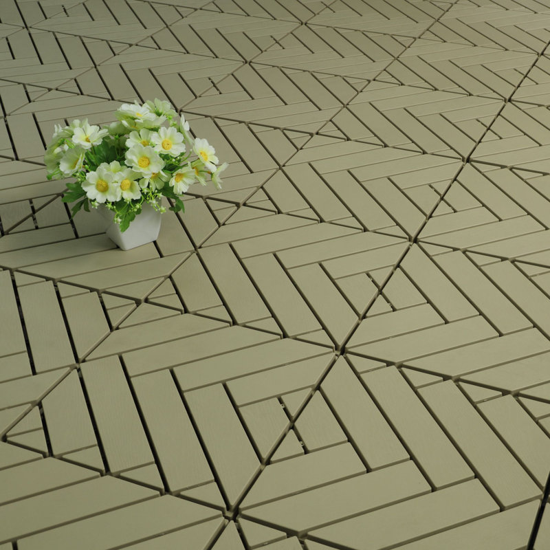 Carreau de terrasse emboîtable en plastique 12 po x 12 po, Crème