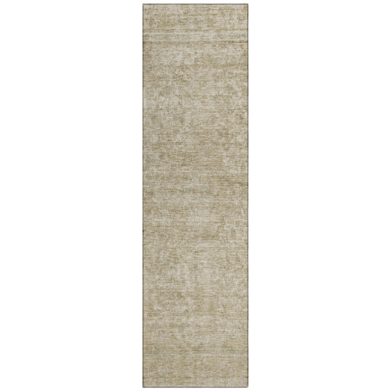 Felissae Tan Washable Indoor-Outdoor Rug - LOOMLAN, 2'3" x 7'6"