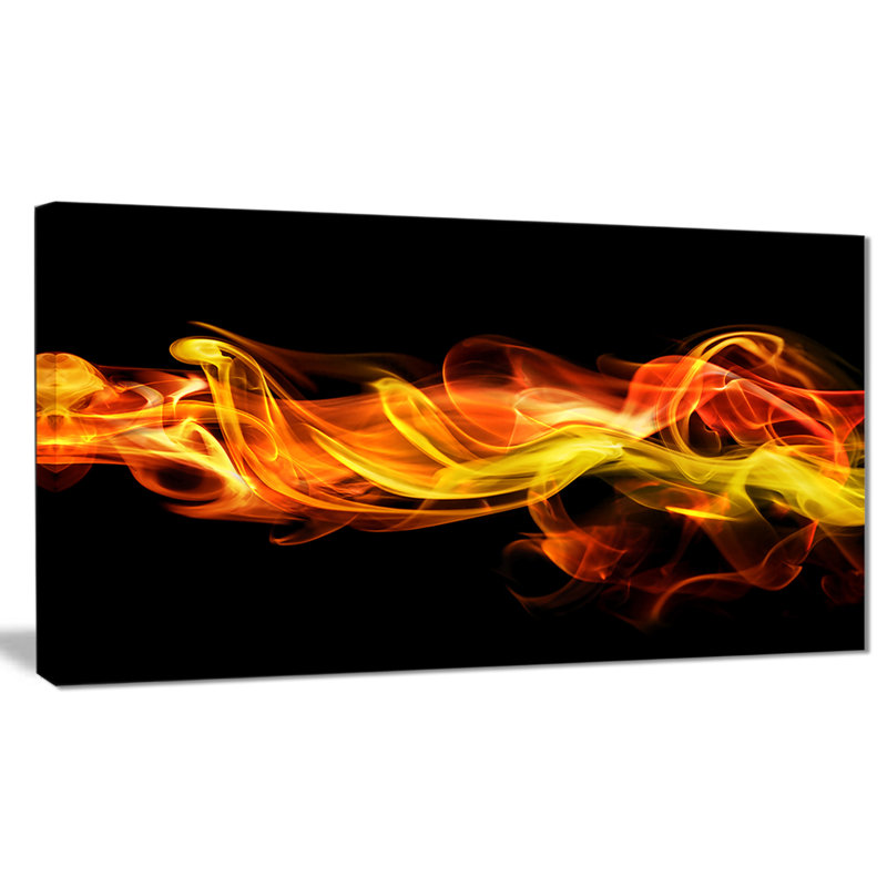 «Vibrant Yellow Red Waves», impression sur toile tendue, H 16 po x l 32 po x P 1 po
