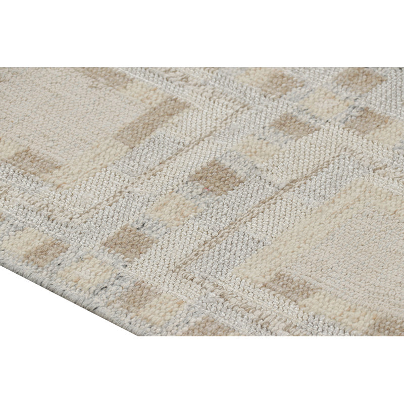 Scandinavian Wool Geometric Area Rug, Rectangle 5' x 8'