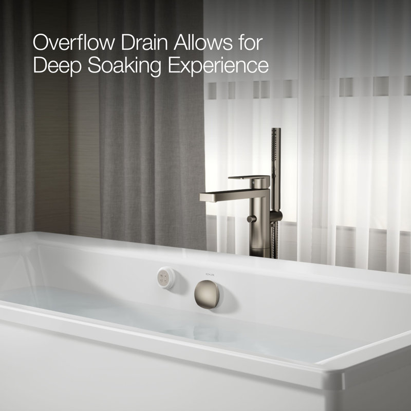 Stargaze® 72-in X 36-in Freestanding Heated Bubblemassage Air Bath with Straight Shroud, Biscuit