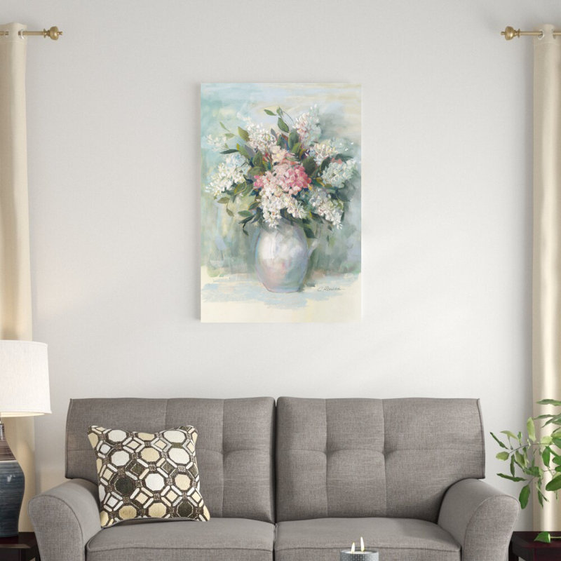 «Lilacs for Ellyn» par Carol Rowan - reproduction d'art sur toile tendue, H 36 po x l 24 po