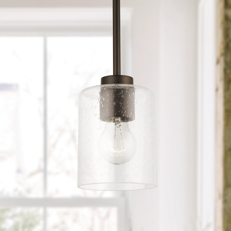 Luminaire suspendu cylindrique à 1 lumière Babson, Bronze