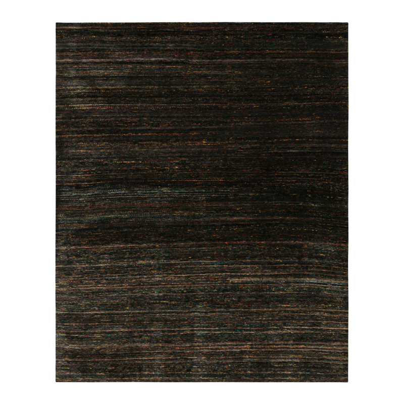Rug & Kilim’S Oversized Textural Rug In Black With Bold Polychromatic Striae