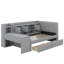 Lit de jour simple tapissier avec tiroirs, tablettes, armoires rabattables et table d'appoint-1845014451