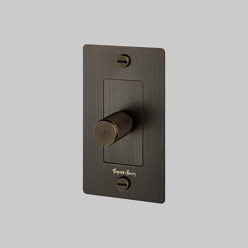 1G Dimmer / Logo, Black, 1 Gang
