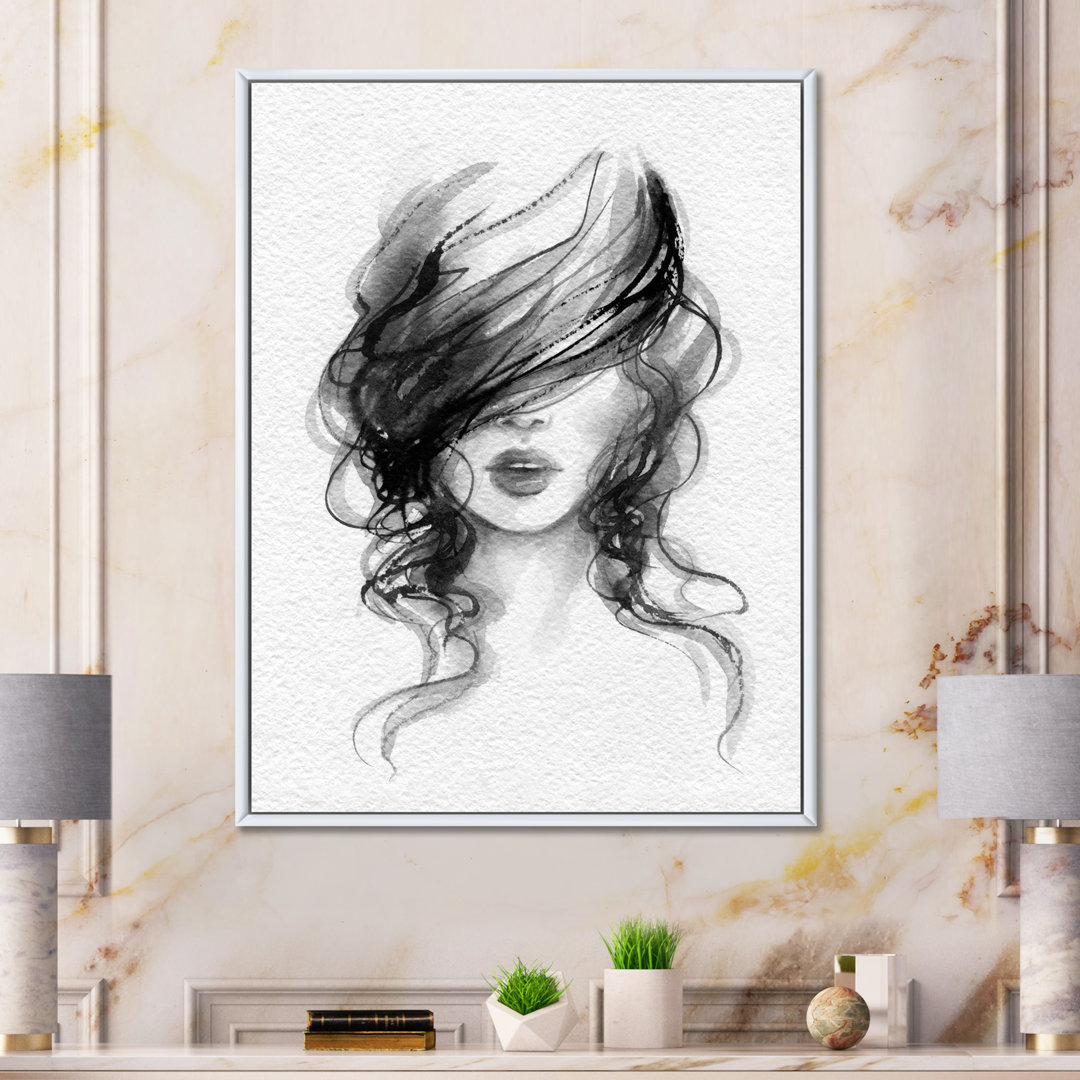 Black And White Glam Woman Portrait III " Black And White Glam Woman Portrait III " Painting Print House of Hampton® 