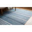 Tapis bleu en laine tissé à plat Bazil-87377956